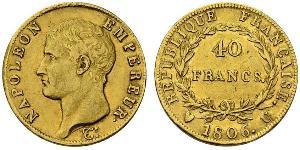 40 Франк Перша Французька імперія (1804-1814) Золото Наполеон I Бонапарт(1769 - 1821)