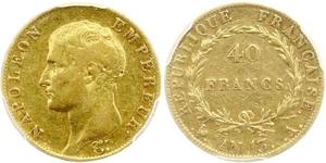 40 Франк Перша Французька імперія (1804-1814) Золото Наполеон I Бонапарт(1769 - 1821)