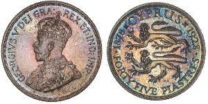 45 Пиастр Британский Кипр (1878 - 1960) Серебро Георг V (1865-1936)