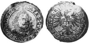 48 Kreuzer Principato di Ansbach (1398–1792) Argento Gioacchino Ernesto di Brandeburgo-Ansbach(1583 – 1625)