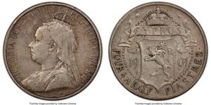 4 1/2 Піастр Британський Кіпр (1878 - 1960) / Кіпр Срібло Вікторія (1819 - 1901)