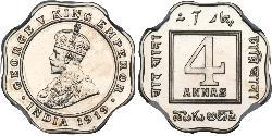 4 Anna Britisch-Indien (1858-1947) Kupfer/Nickel George V (1865-1936)
