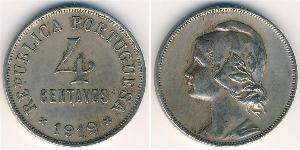 4 Centavo Erste Portugiesische Republik (1910 - 1926) Kupfer/Nickel 