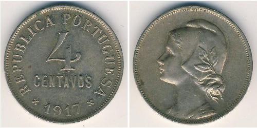 4 Centavo Erste Portugiesische Republik (1910 - 1926) Kupfer/Nickel 