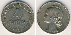 4 Centavo Primera República Portuguesa (1910 - 1926) Níquel/Cobre 