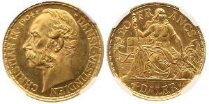 4 Daler / 20 Franc Dänemark Gold Christian IX. von Dänemark (1818-1906)