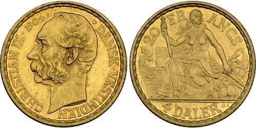 4 Daler / 20 Franc Dänemark Gold Christian IX. von Dänemark (1818-1906)