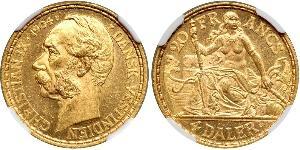 4 Daler / 20 Franc Danemark Or Christian IX de Danemark (1818-1906)