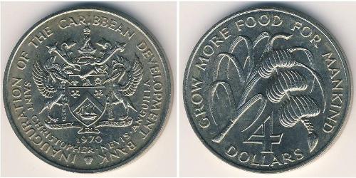 4 Dollar Saint Kitts and Nevis Cuivre/Nickel 
