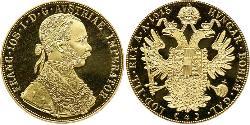 4 Ducat 奥匈帝国 (1867 - 1918) 金 弗朗茨·约瑟夫一世 (1830 - 1916)