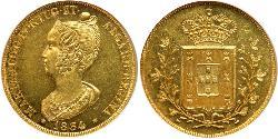 4 Escudo Kingdom of Portugal (1139-1910) Gold Maria II of Portugal (1819-1853)