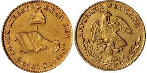 4 Escudo Second Federal Republic of Mexico (1846 - 1863) Gold 