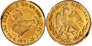 4 Escudo Second Federal Republic of Mexico (1846 - 1863) Gold 