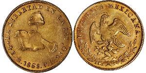 4 Escudo Second Federal Republic of Mexico (1846 - 1863) Gold 