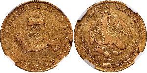 4 Escudo Second Federal Republic of Mexico (1846 - 1863) Gold 