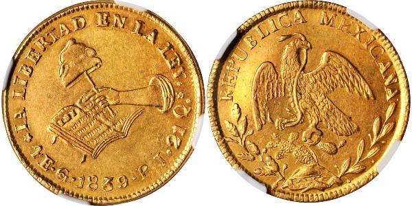 4 Escudo Second Federal Republic of Mexico (1846 - 1863) Gold 