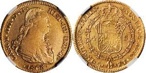 4 Escudo Spanisches Kolonialreich (1700 - 1808) Gold Karl IV (1748-1819)