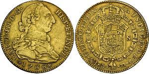 4 Escudo Spanisches Kolonialreich (1700 - 1808) Gold Karl III. von Spanien (1716 -1788)
