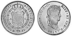4 Escudo Spanish Mexico  / Kingdom of New Spain (1519 - 1821) Gold Ferdinand VII of Spain (1784-1833)