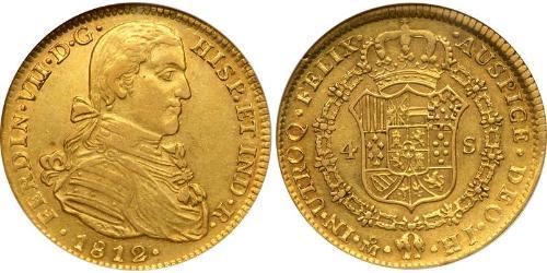 4 Escudo Spanish Mexico  / Kingdom of New Spain (1519 - 1821) Gold Ferdinand VII of Spain (1784-1833)