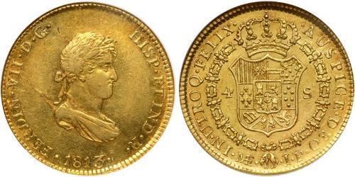 4 Escudo Pérou Or Ferdinand VII d