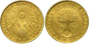 4 Escudo Costa Rica (1821 - ) / República Federal de Centro América (1823 - 1838) Oro 