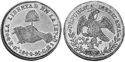 4 Escudo Estados Unidos Mexicanos (1846 - 1863) Oro 