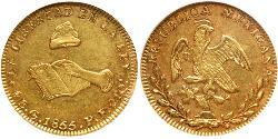 4 Escudo Estados Unidos Mexicanos (1846 - 1863) Oro 