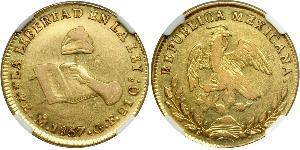 4 Escudo Estados Unidos Mexicanos (1846 - 1863) Oro 