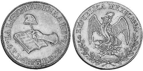 4 Escudo Estados Unidos Mexicanos (1846 - 1863) Oro 