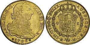 4 Escudo Imperio español (1700 - 1808) Oro Carlos III de España (1716 -1788)