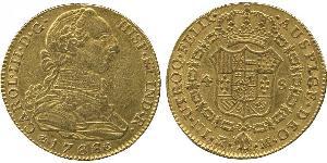 4 Escudo Imperio español (1700 - 1808) Oro Carlos III de España (1716 -1788)