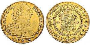 4 Escudo Imperio español (1700 - 1808) Oro Carlos III de España (1716 -1788)