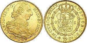 4 Escudo Impero spagnolo (1700 - 1808) Oro Carlo III di Spagna (1716 -1788)