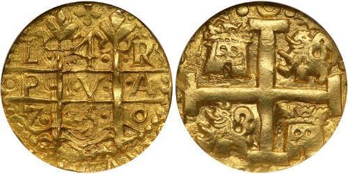 4 Escudo Perù Oro Ferdinando VI di Spagna (1713-1759)