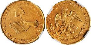 4 Escudo Second Federal Republic of Mexico (1846 - 1863) Oro 