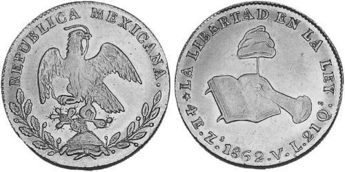 4 Escudo Second Federal Republic of Mexico (1846 - 1863) Oro 