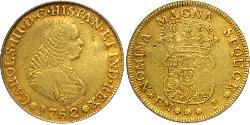 4 Эскудо Новая Гранада (1717 - 1819) Золото Карл III король Испании (1716 -1788)