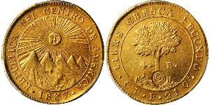 4 Escudo Costa Rica / 中美洲联邦共和国 (1823 - 1838) 金 