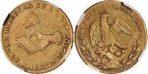 4 Escudo Second Federal Republic of Mexico (1846 - 1863) 金 