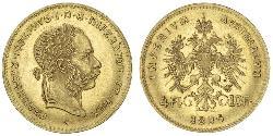4 Florin 奥匈帝国 (1867 - 1918) 金 弗朗茨·约瑟夫一世 (1830 - 1916)