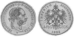4 Florin 奥匈帝国 (1867 - 1918) 金 弗朗茨·约瑟夫一世 (1830 - 1916)