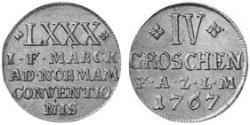 4 Groschen Principality of Anhalt-Zerbst (1544 - 1796) Silver Frederick Augustus, Prince of Anhalt-Zerbst (1734 – 1793)