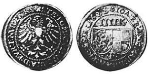 4 Kreuzer Principado de Ansbach (1398–1792) Plata Joachim Ernst, Margrave of Brandenburg-Ansbach (1583 – 1625)