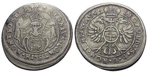 4 Kreuzer 奥地利历史 (1156 - 1806) 銀 