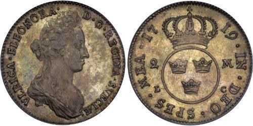 4 Mark Suède Argent Ulrique Éléonore de Suède (1688 - 1741)