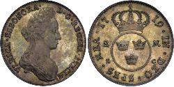 4 Mark Suecia Plata Ulrica Leonor de Suecia (1688 - 1741)