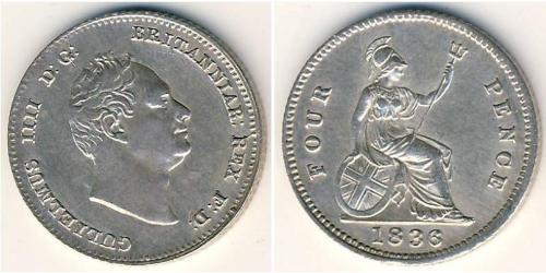 4 Penny Reino Unido Plata 