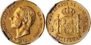 4 Peso Philippinen Gold Alfonso XII of Spain (1857 -1885)