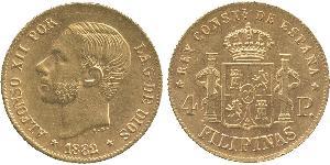 4 Peso Philippinen Gold Alfonso XII of Spain (1857 -1885)